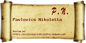Pavlovics Nikoletta névjegykártya